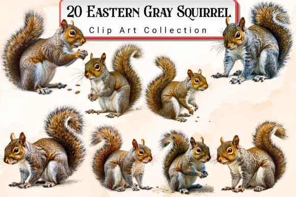 Download Eastern Gray Squirrel Clipart Bundle - Eastern Collection