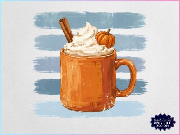 Download Preppy Textured Fall Pumpkin Spice PNG - Premium Bundle