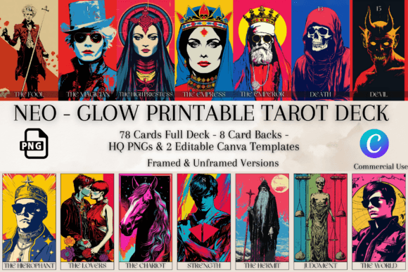 Download Pop-Art Printable Tarot Deck | 78 Cards - Card Collection
