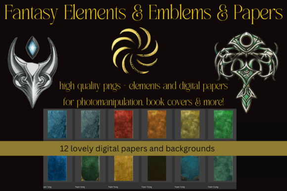 Download Fantasy Elements Emblems &amp; Papers - Emblems Collection