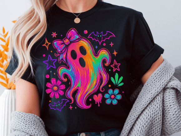 Download Neon Ghost PNG, Colorful Halloween - Colorful Collection