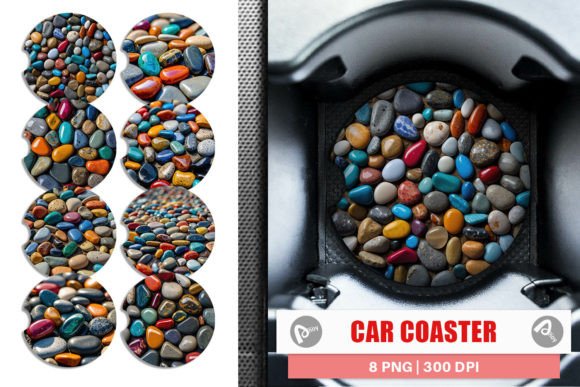 Download Car Coaster Colorful Stones - Colorful Collection